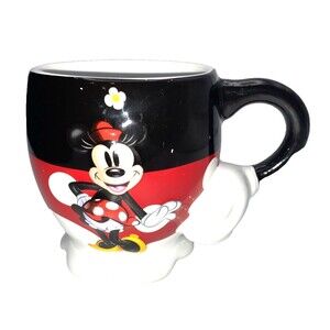 Disney Parks Minnie Mouse 3D Mug Cup Arm Handle Glove Set